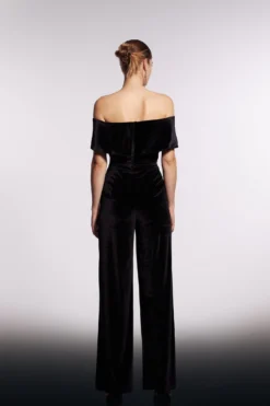 Coast Velvet Bardot Detail Wide Leg Jumpsuit -Coast Shop bcc04167 black xl 2 scaled