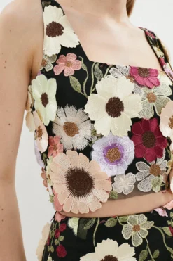 Coast Premium 3d Floral Crop Top -Coast Shop bcc04180 multi xl 4