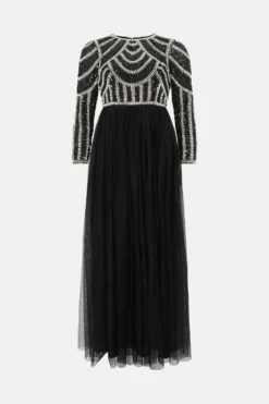 Coast Petite Pearl Embellished Bodice Tulle Skirt Dress -Coast Shop bcc04205 black xl 3