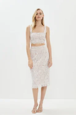 Coast Sequin Lace Pencil Skirt