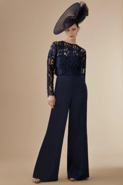 Coast Lisa Tan Premium Lace Overlay Jumpsuit