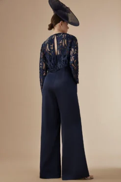 Coast Lisa Tan Premium Lace Overlay Jumpsuit -Coast Shop bcc04258 navy xl 5