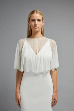 Coast Scallop Edge Embellished Cape