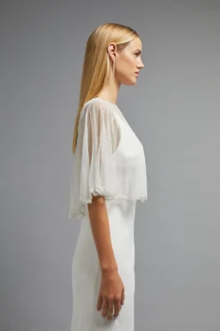 Coast Scallop Edge Embellished Cape -Coast Shop bcc04259 ivory xl 3