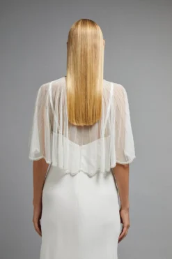 Coast Scallop Edge Embellished Cape -Coast Shop bcc04259 ivory xl 4