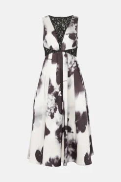 Coast Lace Inset Full Skirt Midaxi Dress -Coast Shop bcc04283 mono xl 3