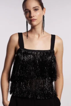 Coast Tinsel Tiered Top