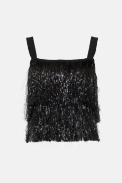 Coast Tinsel Tiered Top -Coast Shop bcc04286 black xl 3