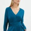 Coast Satin Wrap Around Batwing Top