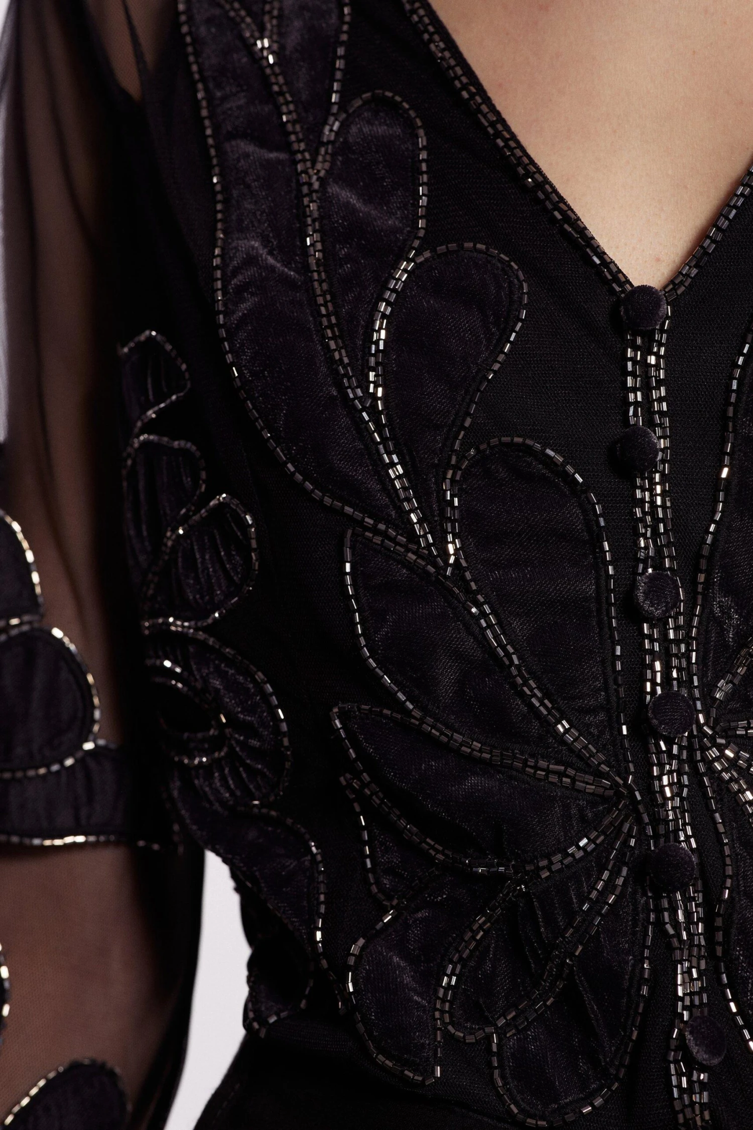 Coast Premium Velvet Applique Beaded Bodysuit 5 Coast Premium Velvet Applique Beaded Bodysuit - Image 5