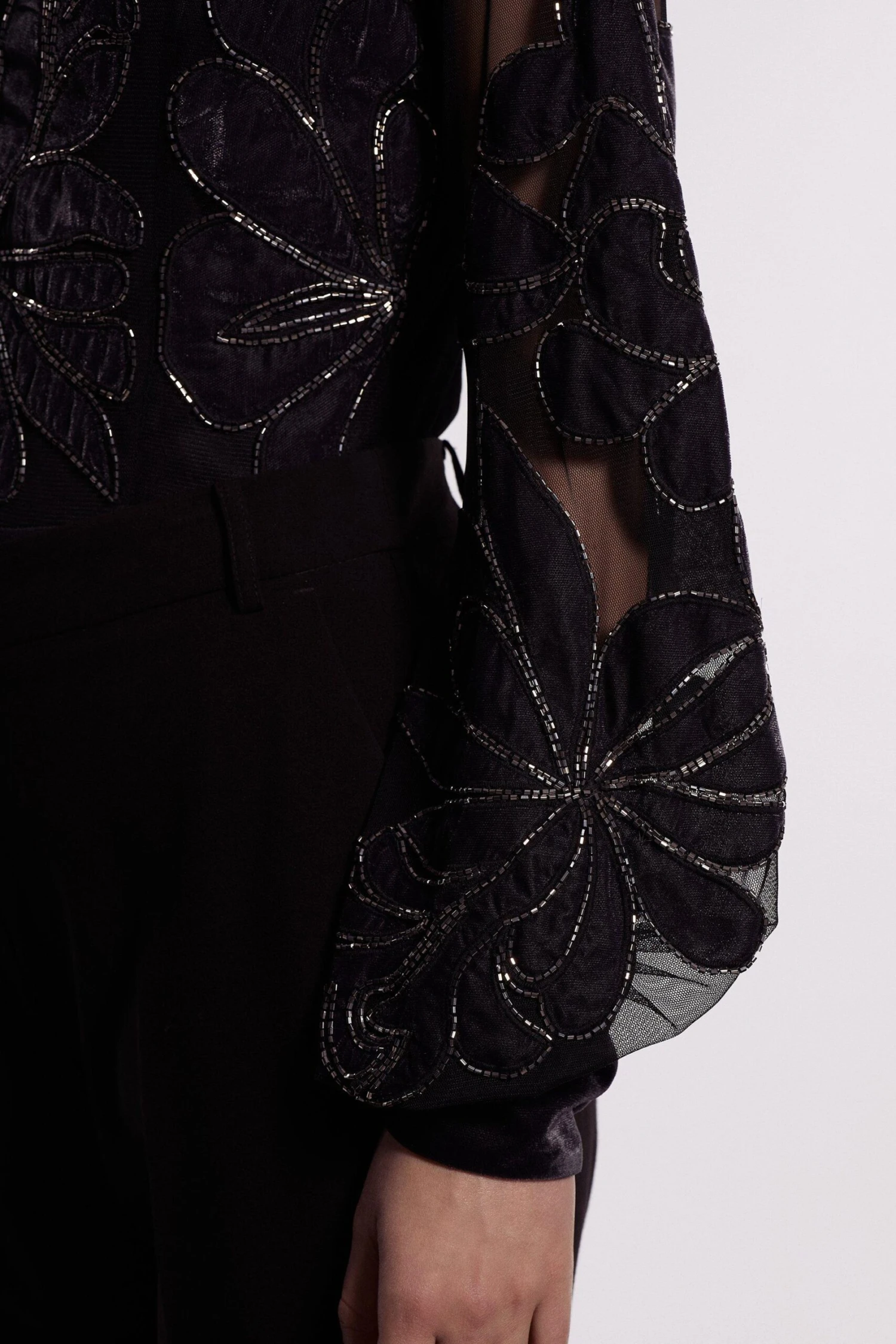 Coast Premium Velvet Applique Beaded Bodysuit 6 Coast Premium Velvet Applique Beaded Bodysuit - Image 6