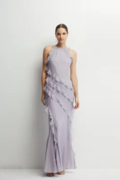 Coast Soft Ruffle Chiffon Halter Neck Bridesmaids Dress