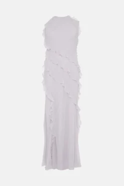 Coast Soft Ruffle Chiffon Halter Neck Bridesmaids Dress -Coast Shop bcc04347 lilac20haze xl 3