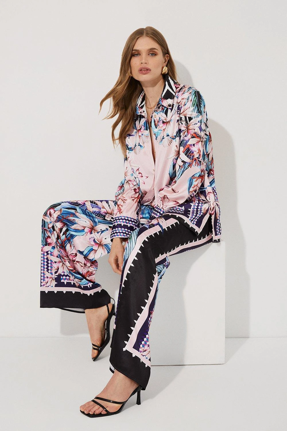 Coast Tropical Floral Geometric Placement Printed Shirt 3 Coast Tropical Floral Geometric Placement Printed Shirt - Image 3