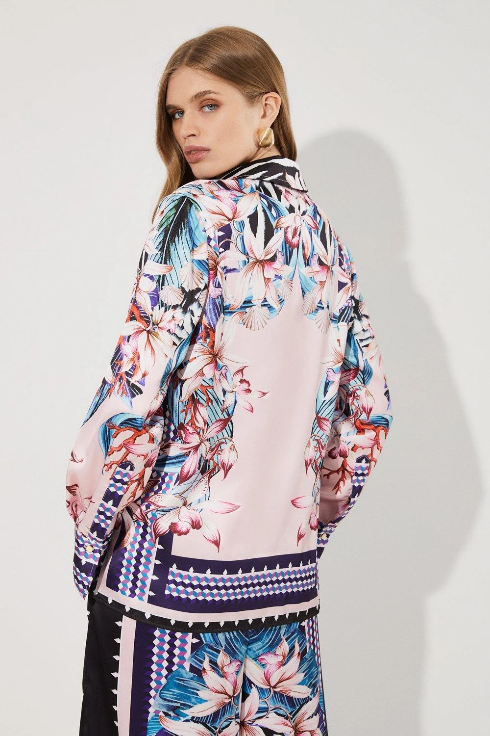 Coast Tropical Floral Geometric Placement Printed Shirt 4 Coast Tropical Floral Geometric Placement Printed Shirt - Image 4