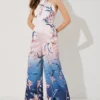 Coast Tropical Floral Placement Print Halter Jumpsuit