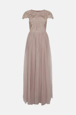 Coast Embellished Bodice Angel Sleeve Maxi Bridesmaids Dress 8 Coast Embellished Bodice Angel Sleeve Maxi Bridesmaids Dress -Coast Shop bcc04433 mink xl 3