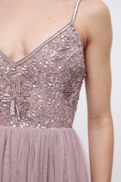 Coast Embellished Bodice Cami Tulle Maxi Bridesmaids Dress -Coast Shop bcc04434 mink xl 2