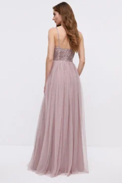 Coast Embellished Bodice Cami Tulle Maxi Bridesmaids Dress -Coast Shop bcc04434 mink xl 4