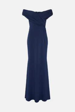 Coast Ruched Bardot Fishtail Slinky Jersey Bridesmaids Maxi Dress -Coast Shop bcc04467 navy xl 3