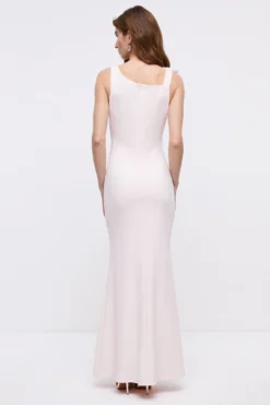 Coast Bow Shoulder Sculpting Crepe Bridesmaids Maxi Dress -Coast Shop bcc04475 blush xl 2