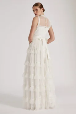 Coast RSN Inspired Embroidered Mesh Dress -Coast Shop bcc04516 ivory xl 5