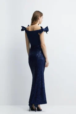 Coast Sequin Column Split Detail Bridesmaids Maxi Skirt -Coast Shop bcc04522 navy xl 2