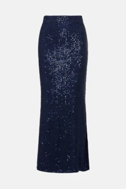 Coast Sequin Column Split Detail Bridesmaids Maxi Skirt -Coast Shop bcc04522 navy xl 3