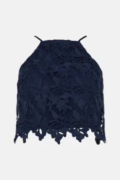 Coast Guipure Lace Strappy Cami Bridesmaids Top -Coast Shop bcc04536 navy xl 3