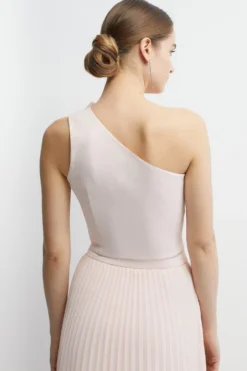 Coast Bow One Shoulder Crepe Outfitter Bridesmaids Top -Coast Shop bcc04537 blush xl 2 scaled