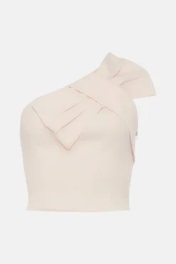 Coast Bow One Shoulder Crepe Outfitter Bridesmaids Top -Coast Shop bcc04537 blush xl 3