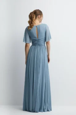 Coast Angel Sleeve Stretch Mesh Full Skirted Bridesmaids Maxi Dress -Coast Shop bcc04548 pale20blue xl 2