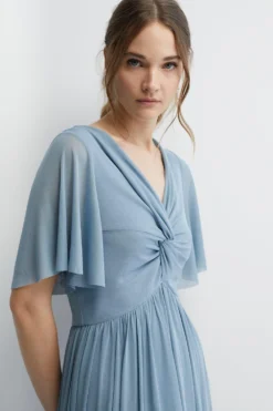 Coast Angel Sleeve Stretch Mesh Full Skirted Bridesmaids Maxi Dress -Coast Shop bcc04548 pale20blue xl 4