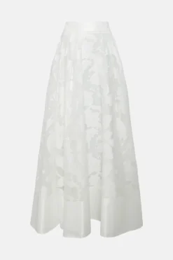 Coast Clipped Organza Jacquard Layering Skirt -Coast Shop bcc04574 ivory xl 3