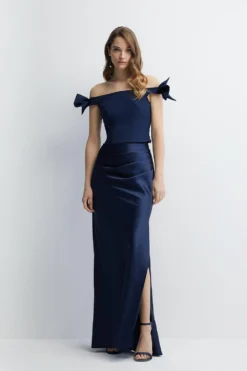 Coast Crepe Bardot Outfitter Bridesmaids Top -Coast Shop bcc04582 navy xl 5