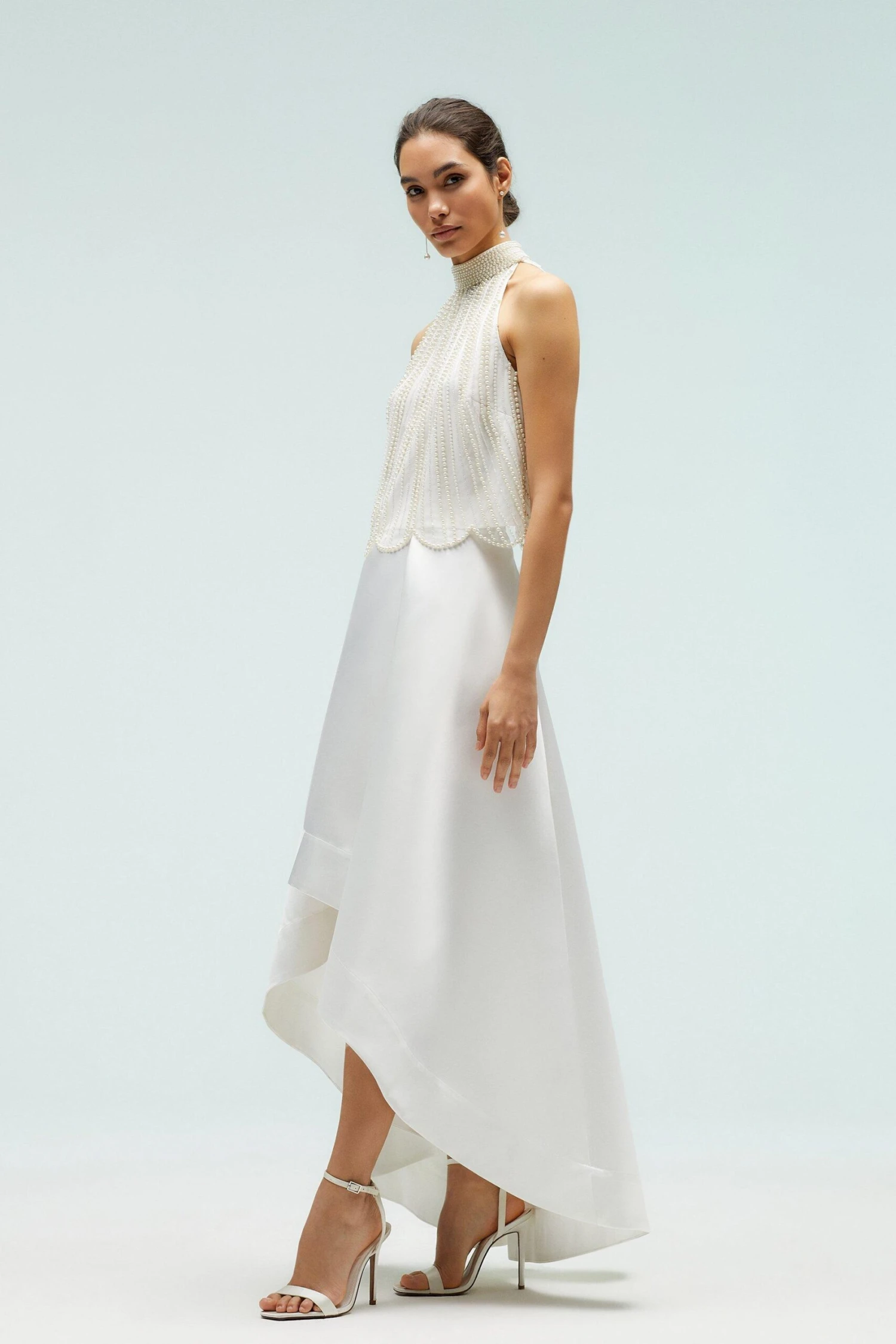 Coast High Low Ivory Structured Twill Midi Skirt 1 Coast High Low Ivory Structured Twill Midi Skirt