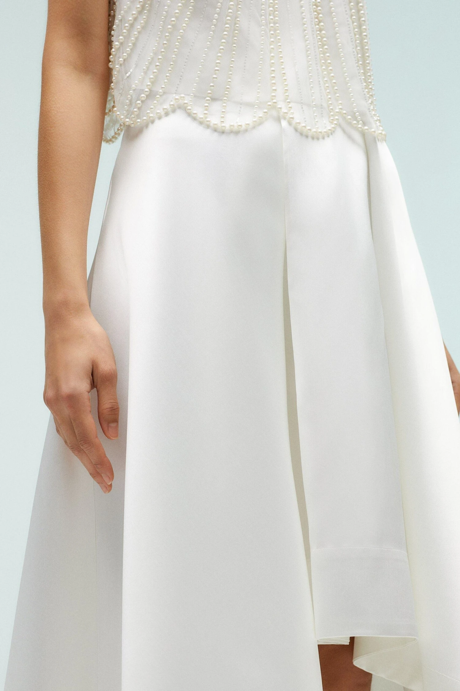 Coast High Low Ivory Structured Twill Midi Skirt 2 Coast High Low Ivory Structured Twill Midi Skirt - Image 2