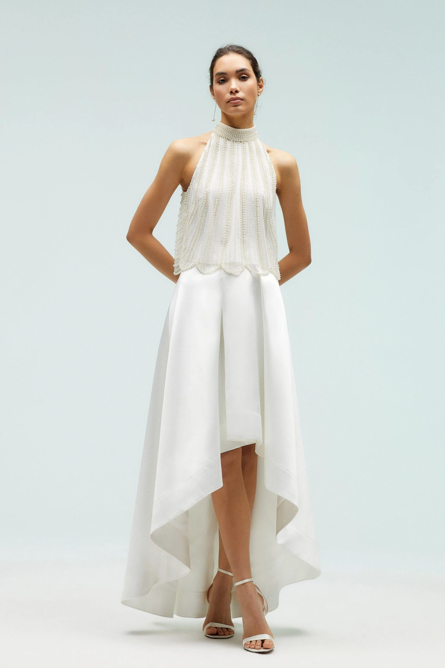 Coast High Low Ivory Structured Twill Midi Skirt 5 Coast High Low Ivory Structured Twill Midi Skirt - Image 5
