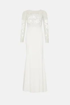 Coast RSN Inspired Embroidered Crepe Maxi -Coast Shop bcc04588 ivory xl 3