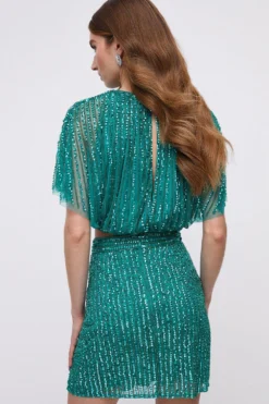 Coast Hand Embellished Sequin And Beaded Mini Skirt -Coast Shop bcc04620 green xl 4