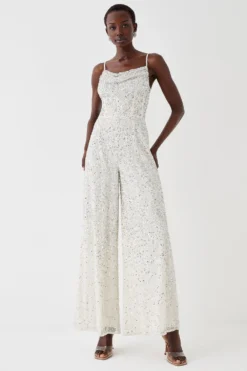Coast Cowl Neck Sequin Jumpsuit