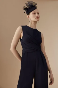 Coast Lisa Tan Wrap Front Waist Detail Jumpsuit -Coast Shop bcc04637 navy xl 2