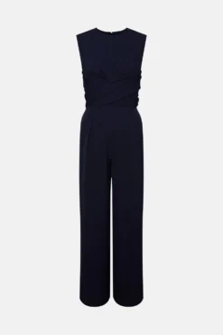 Coast Lisa Tan Wrap Front Waist Detail Jumpsuit -Coast Shop bcc04637 navy xl 3