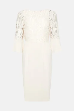 Coast Pencil Dress With Satin Lace Bodice & Flare Cuff -Coast Shop bcc04638 blush xl 3