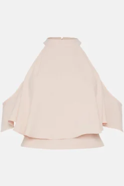Coast Premium Satin Back Crepe Cold Shoulder Top -Coast Shop bcc04654 blush xl 3