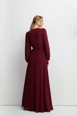 Coast Hem Sweep Maxi Wrap Bridesmaids Dress -Coast Shop bcc04662 aubergine xl 3