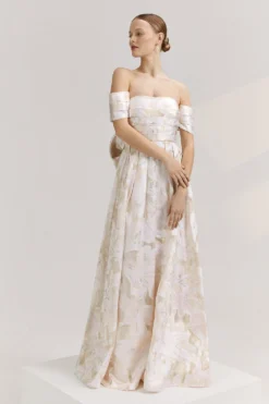 Coast RSN Inspired Organza Jacquard Bardot Dress