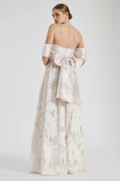 Coast RSN Inspired Organza Jacquard Bardot Dress -Coast Shop bcc04674 ecru xl 3