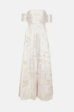 Coast RSN Inspired Organza Jacquard Bardot Dress -Coast Shop bcc04674 ecru xl 4