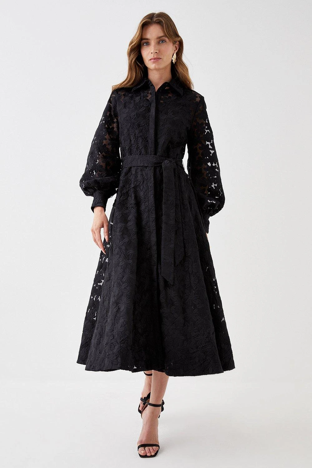 Coast Premium Embroidered Organza Shirt Dress 1 Coast Premium Embroidered Organza Shirt Dress